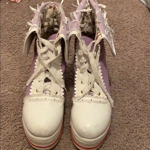 Lavender platform boots